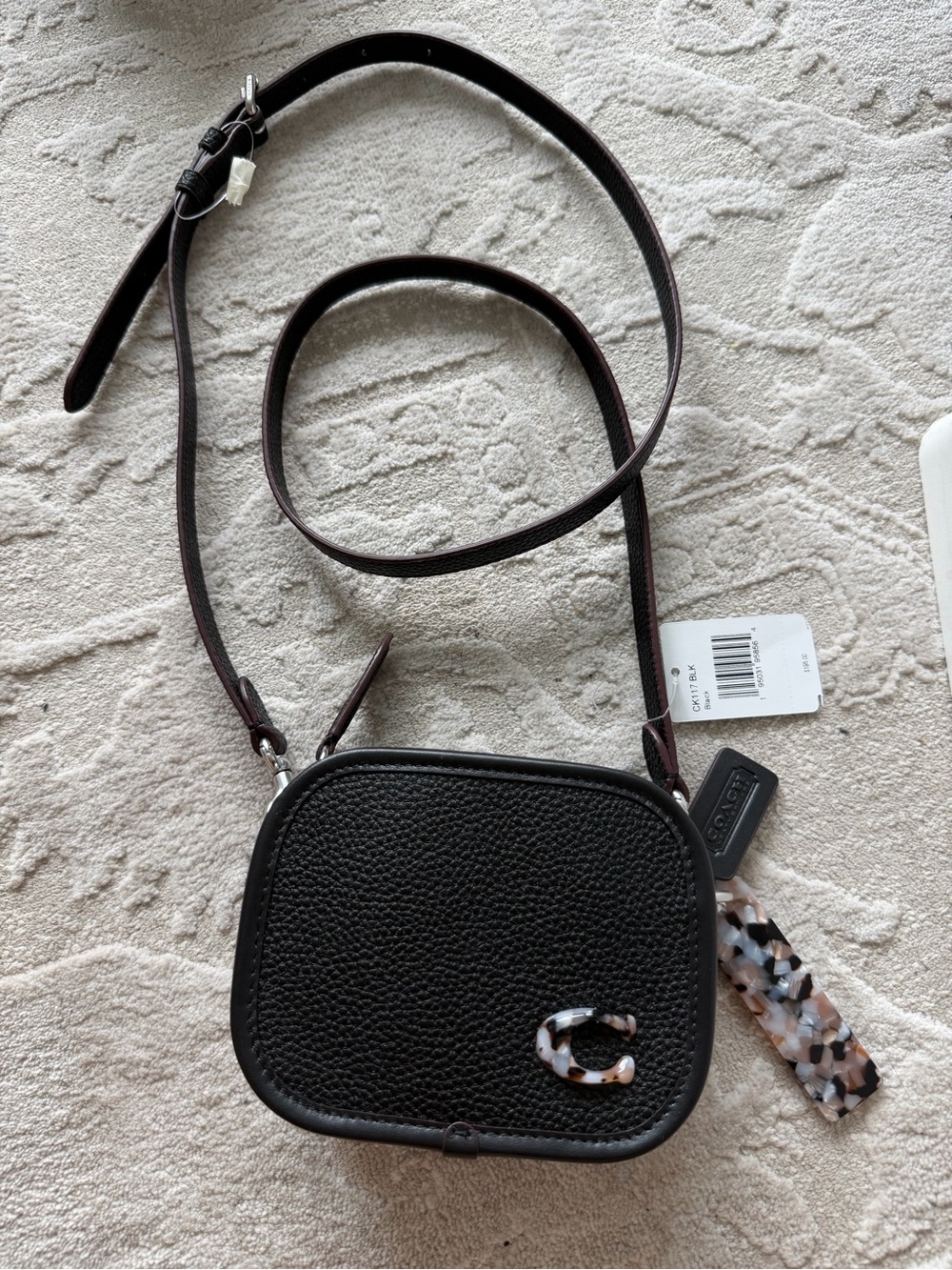 OBO Mini Crossbody Bag In Coachtopia Leather with Tortoiseshell Charm